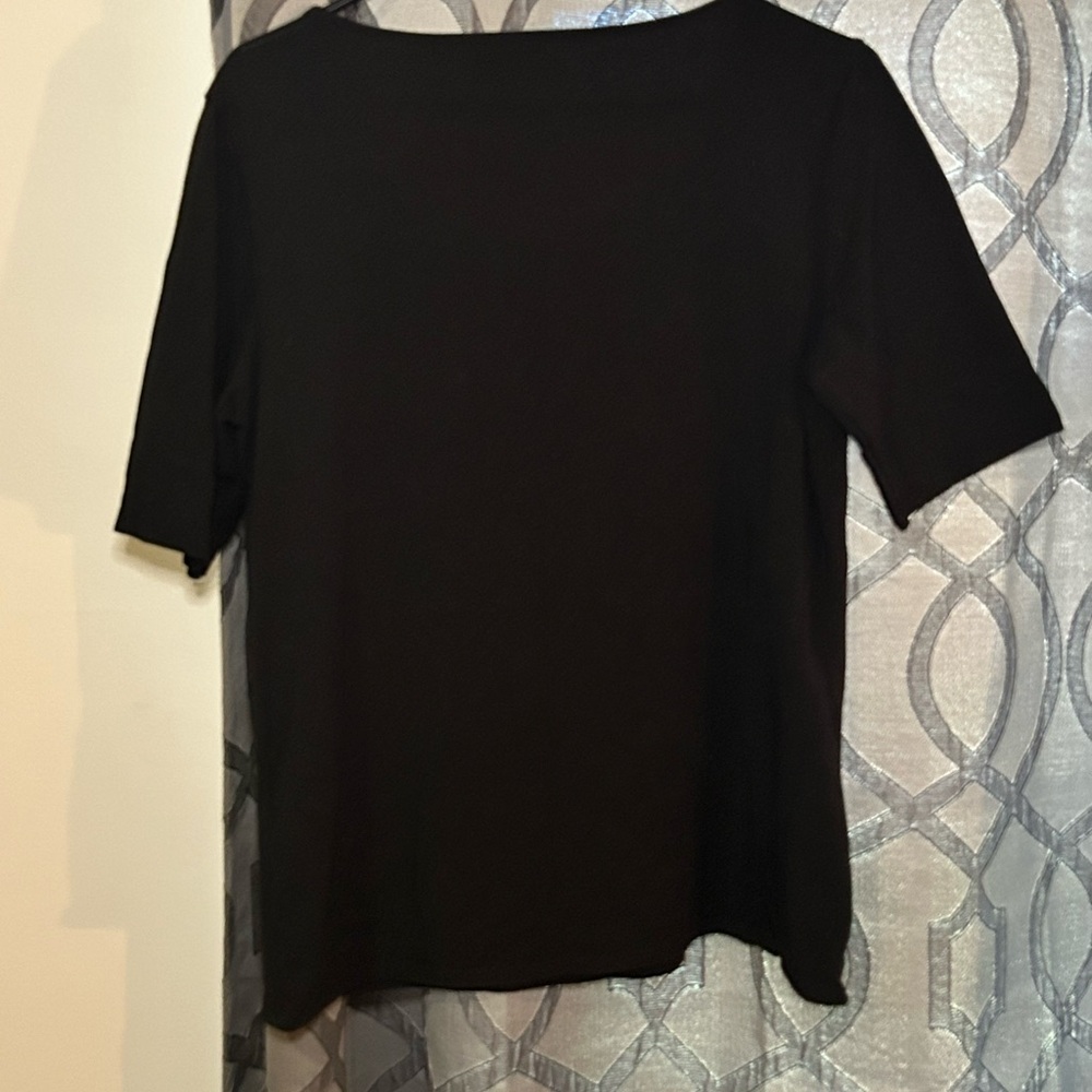 Chico's Black Short Sleeve Tee Size 2/L